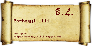 Borhegyi Lili névjegykártya